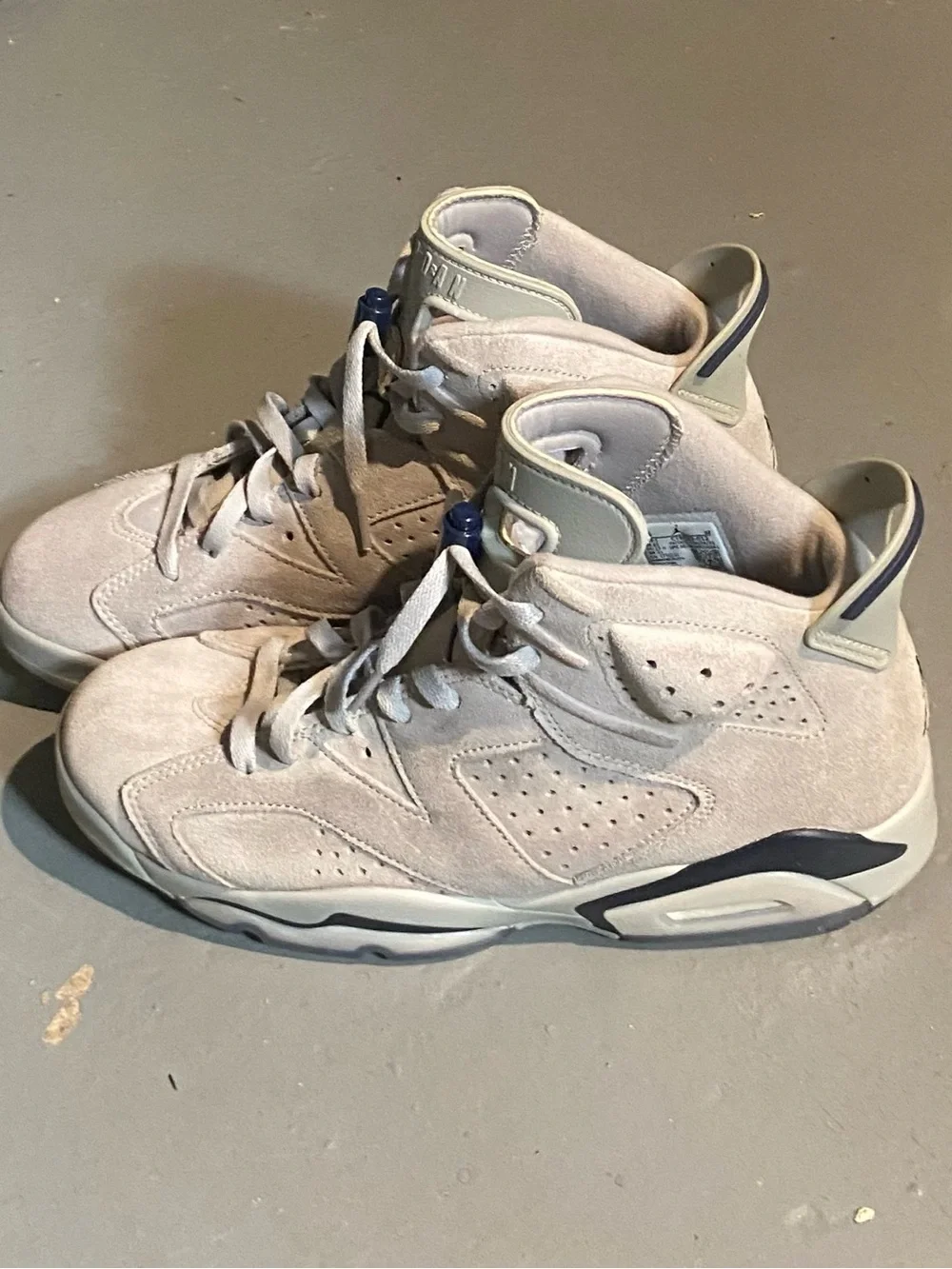 Jordan Men's High-Top Suede Sneakers in Light Gray